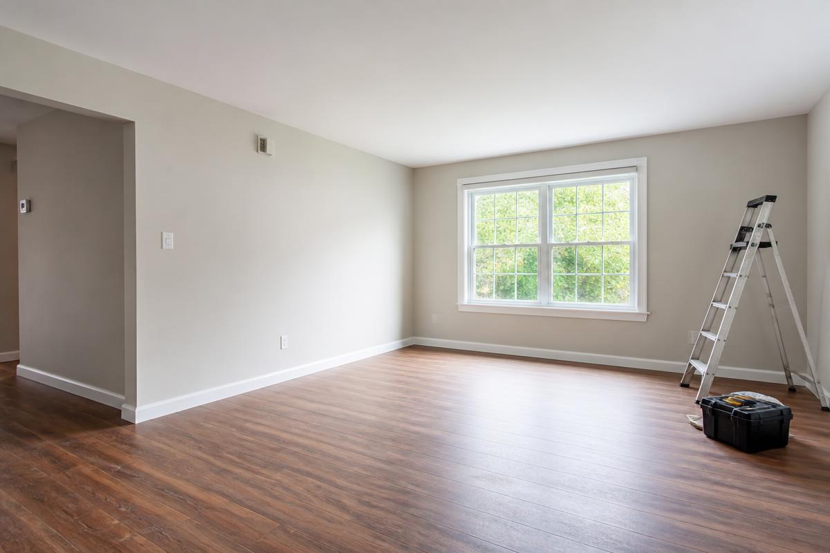 Clean, well-maintained San Antonio interior prepared for new residents with a ladder and toolbox in the corner